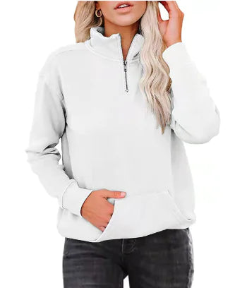 Loose Solid Color Long-Sleeved Pullover Sweater